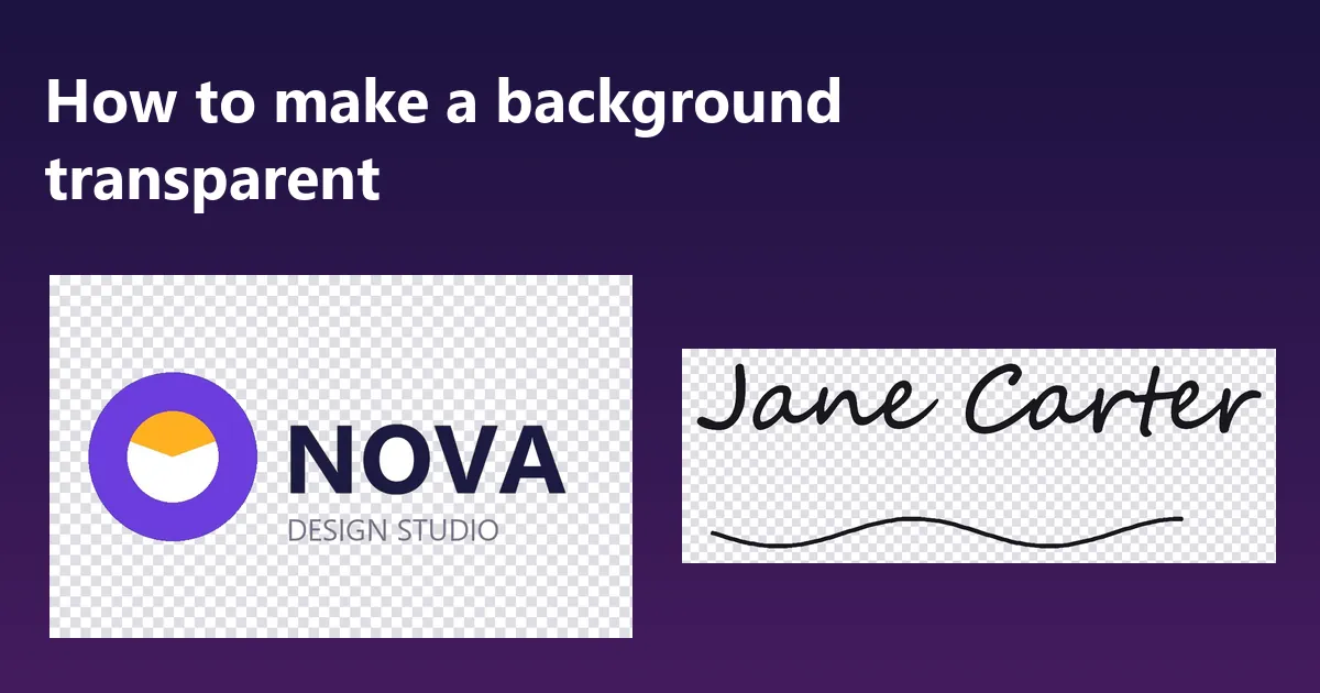 A logo and a handwritten signature, each cut out onto a transparent checkerboard background
